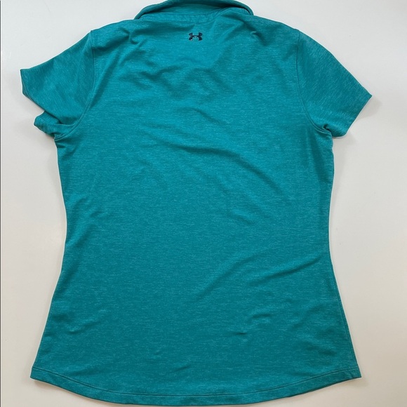 Under Armour Women’s Teal Heat Gear Fitted Polo Shirt Sz L - Picture 5 of 5